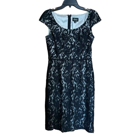 Adrianna Papell Sheath Dress Womens 8 Multicolor Lace Overlay Cocktail - Picture 1 of 8